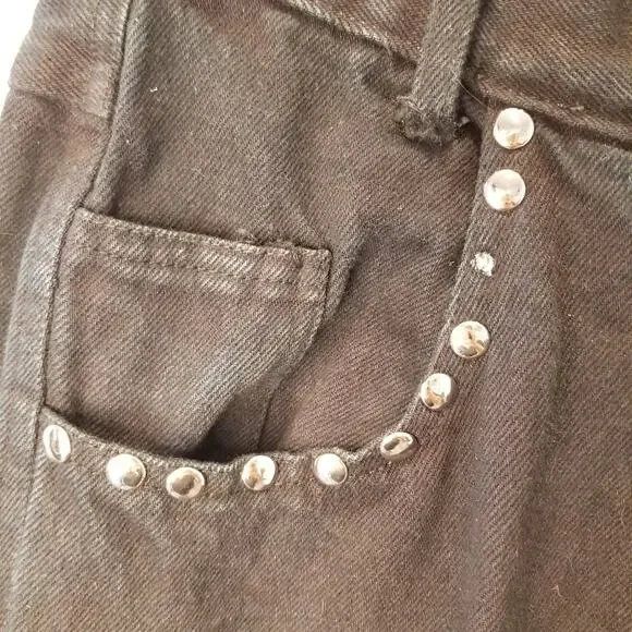 Good Fellows Clothing Co. Vintage Black High Rise Mom Hi Waist Jeans Studs 9/10 - Picture 9 of 12